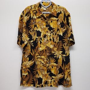 Panama Jack Short Sleeve Parrot Party Hawaiian Button Up SS Shirt Mens Large